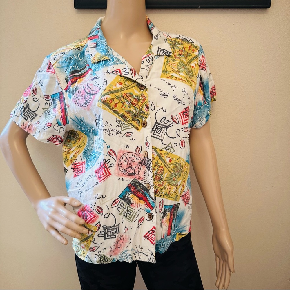 Havana Jacks Cafe Hawaiian Vintage Floral Sz L